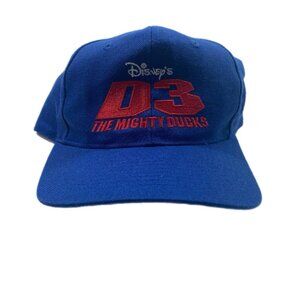 Vintage The Mighty Ducks D3 Disney Movie Promo Snapback Hat Cap 90s Hockey Blue